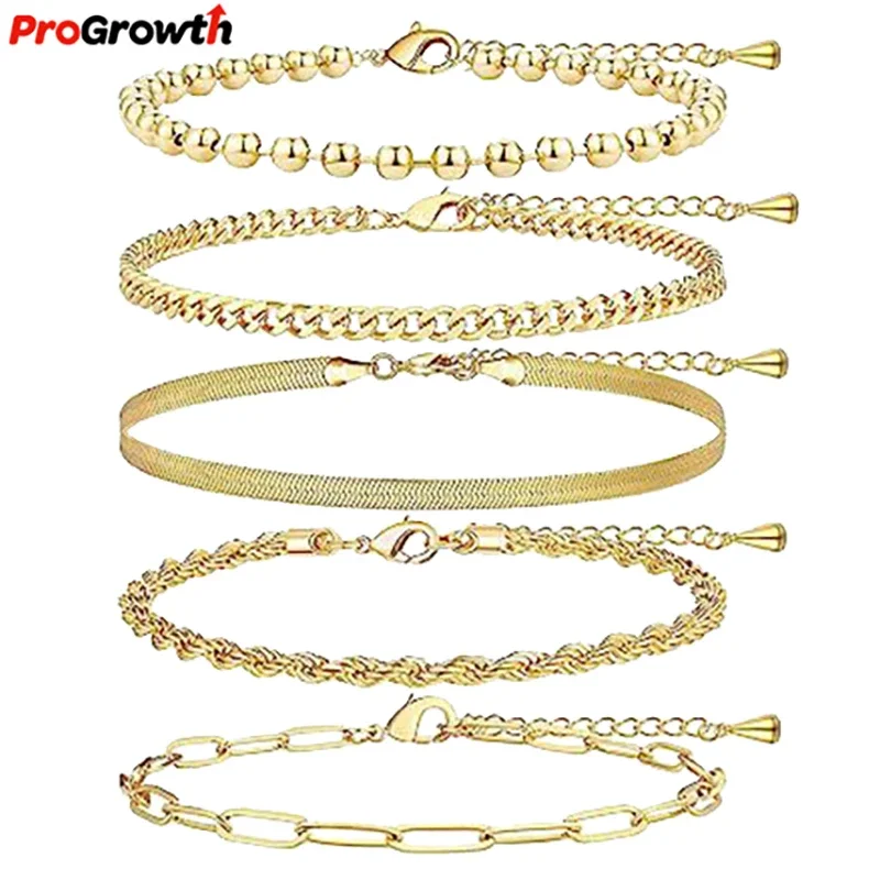 

Vintage Bracelet & Anklet Fashion Jewelry Accessories Trendy Waterproof K Gold Foot Ring Brass Cuban Chain Bead Link