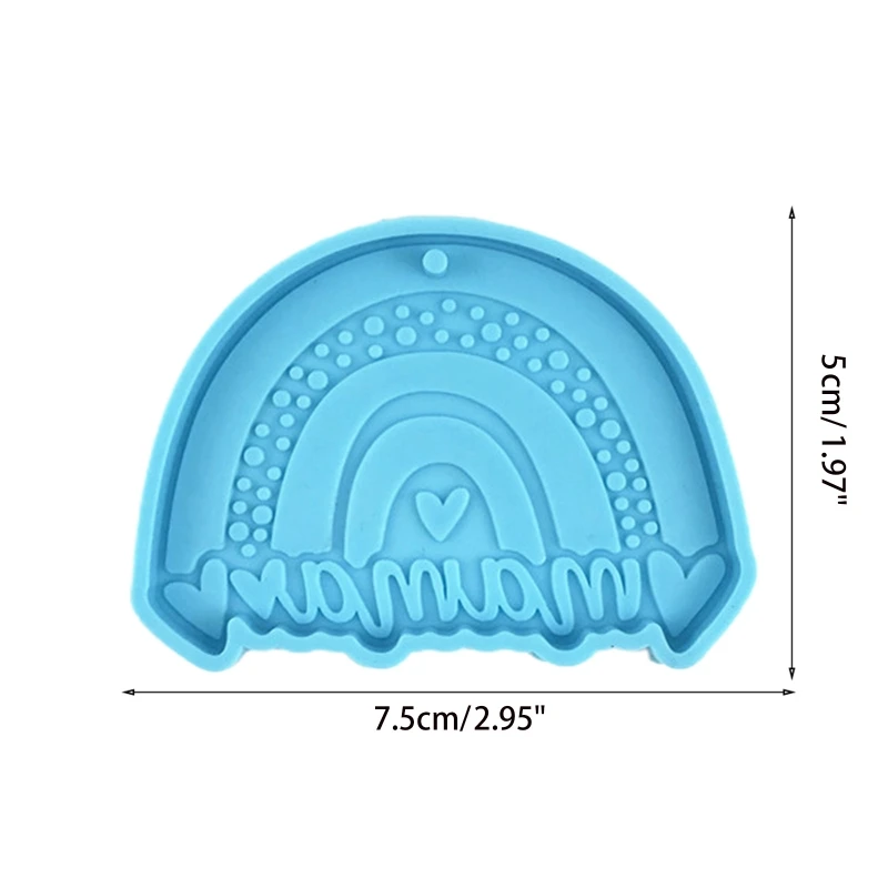 ZB91 Stampo in resina epossidica portachiavi mamma arcobaleno Stampo in silicone con ciondolo appeso Stampo per colata