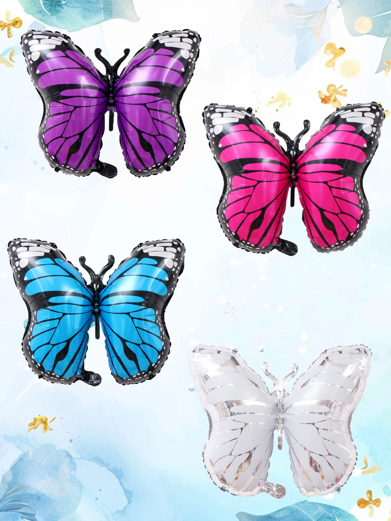مجموعة بالونات الفراشة لتزيين الحفلات ، ورقة الشجر والزهور ، الزفاف وأعياد الميلاد ، 3 *