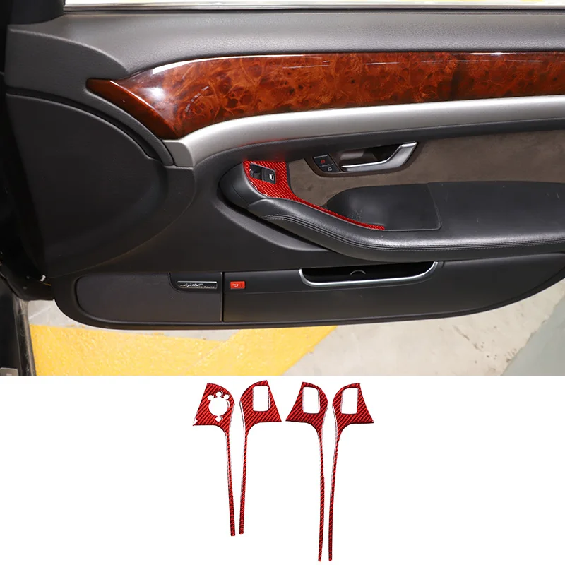 

For Audi A8 D3 2004-2012 Soft Carbon Fiber Rearview Mirror Adjustment Frame Glass Lifting Frame Decorative Sticker Auto Parts