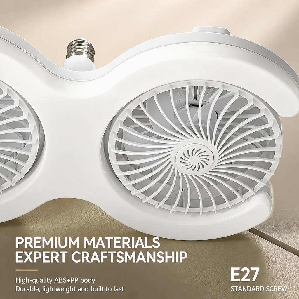 Double Head E27 Ceiling Fan Light with Remote Control Adjustable Angle and Silent Design Suitable for Bedrooms and Living Rooms image 5