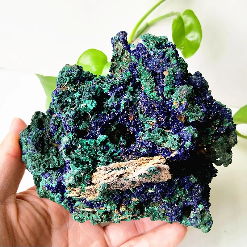 

Натуральный камень Azurite и Малахитовый симбиотический минеральный хрустальные образцы декор комнаты для дома мощное Исцеление Рейки