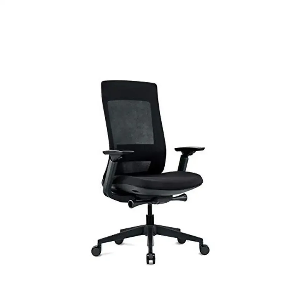 Adjustable Black Mesh Back Office Chair with Tilt Lock and Lumbar Support Swivel Arm and Height Adjustments Ergonomic Design