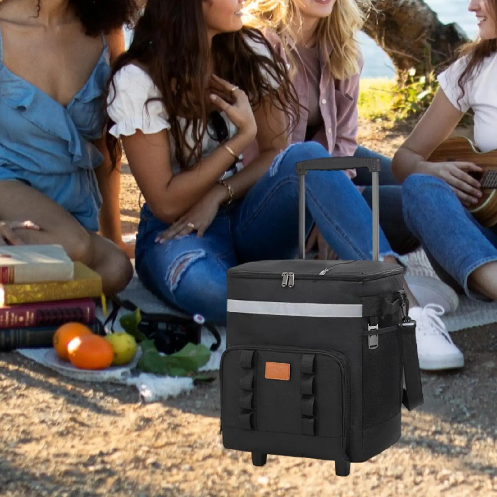 Cooler Bag Insulated 35 L Storage Rolling Cooler Cart for Park Beach Outdoor - view 3