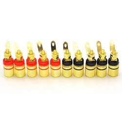 10pcs Speaker DIY Terminal Connector Gold-plated Binding Post Speaker Binding Posts Audio Terminal 4mm Banana Plug Sockets