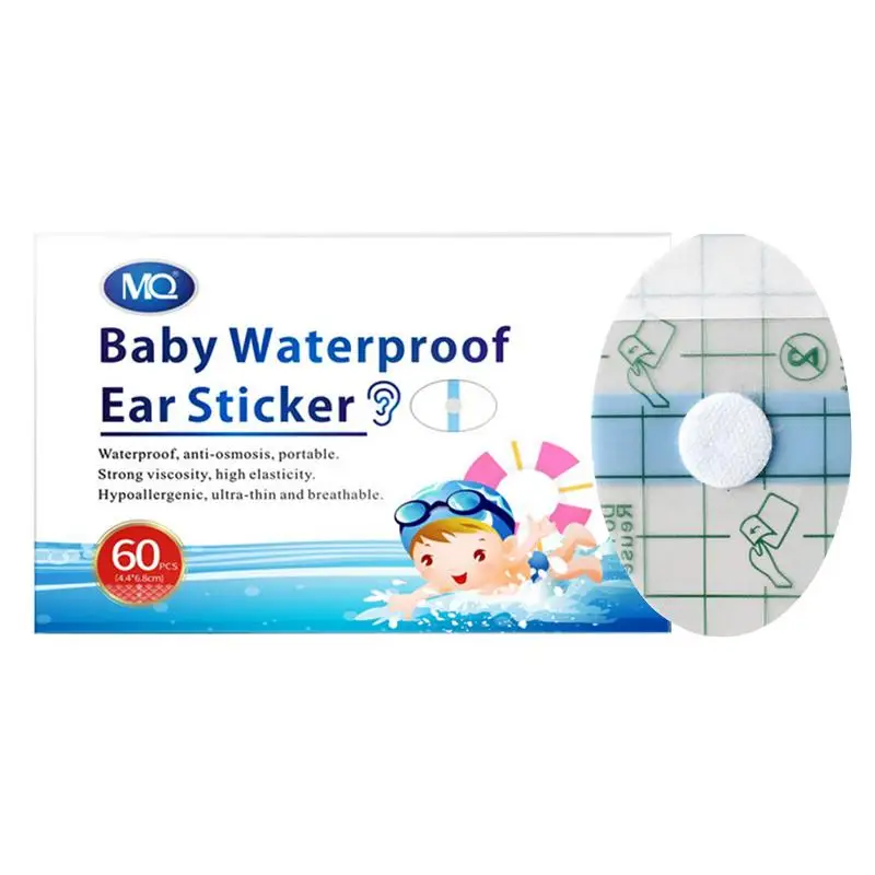 Shower Ear Protectors Waterproof Ear Protection Shower Ear Caps 60Pcs Portable Ear Sticker Covers Shower Ear Caps For Swimming