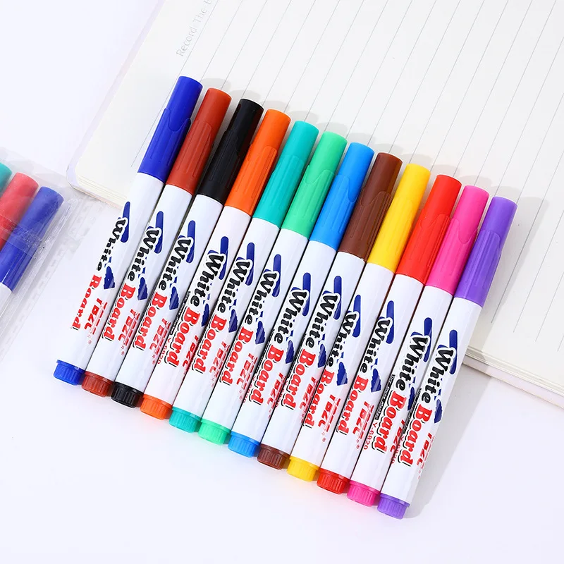 8Pcs Colors Magical Water Floating Student Painting Brush Whiteboard Markers Pen Suspension Kids Educational Painting Pen Toys