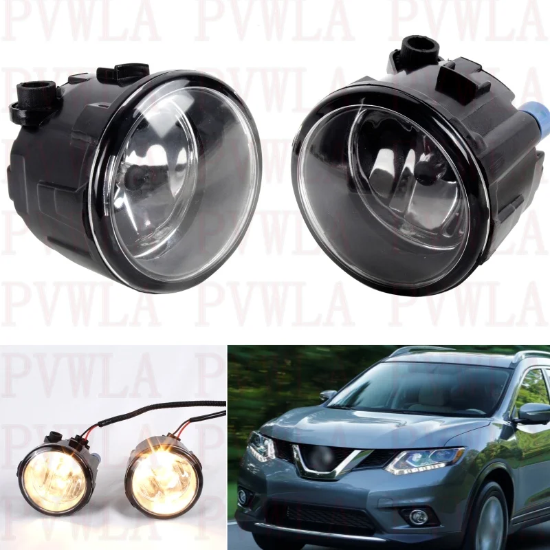 Front Bunper Fog Lamp Lights With Halogen Bulbs 261508990B For Nissan Rogue Select 2014-2015