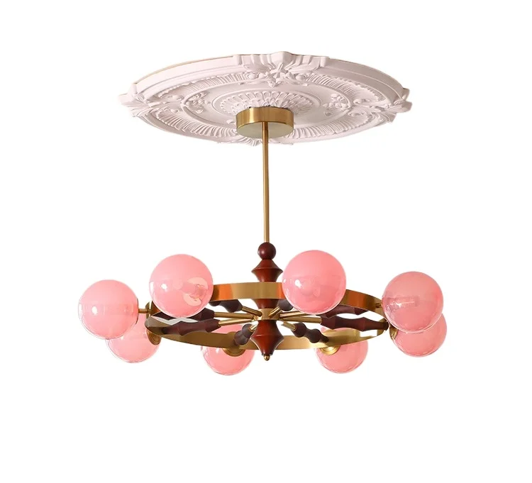 

Living room chandelier American retro high-end atmospheric dining room bedroom lamps light luxury simple ball led French retro