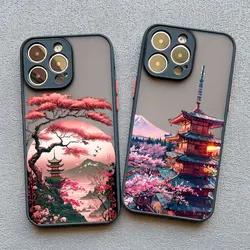 Japanese Aesthetic Mount Fuji Phone Case For iPhone 17 16 14 11 Pro Max 13 12 Pro Max Mini 16 15 Plus XS X XR Shockproof Cover