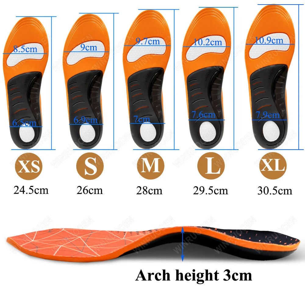 2023 NEW EVA Orthopedic Insole For Flat Foot Arch Support Plantar Fasciitis Shoes Men Women Silicone Gel Running Sport Insoles