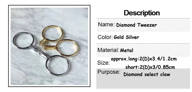 Round Ring Diamond Tweezers Four Claw Spring Type Diamond Tweezer Meson Claw Jewelry Equipment Ring Setting Diamond Tool