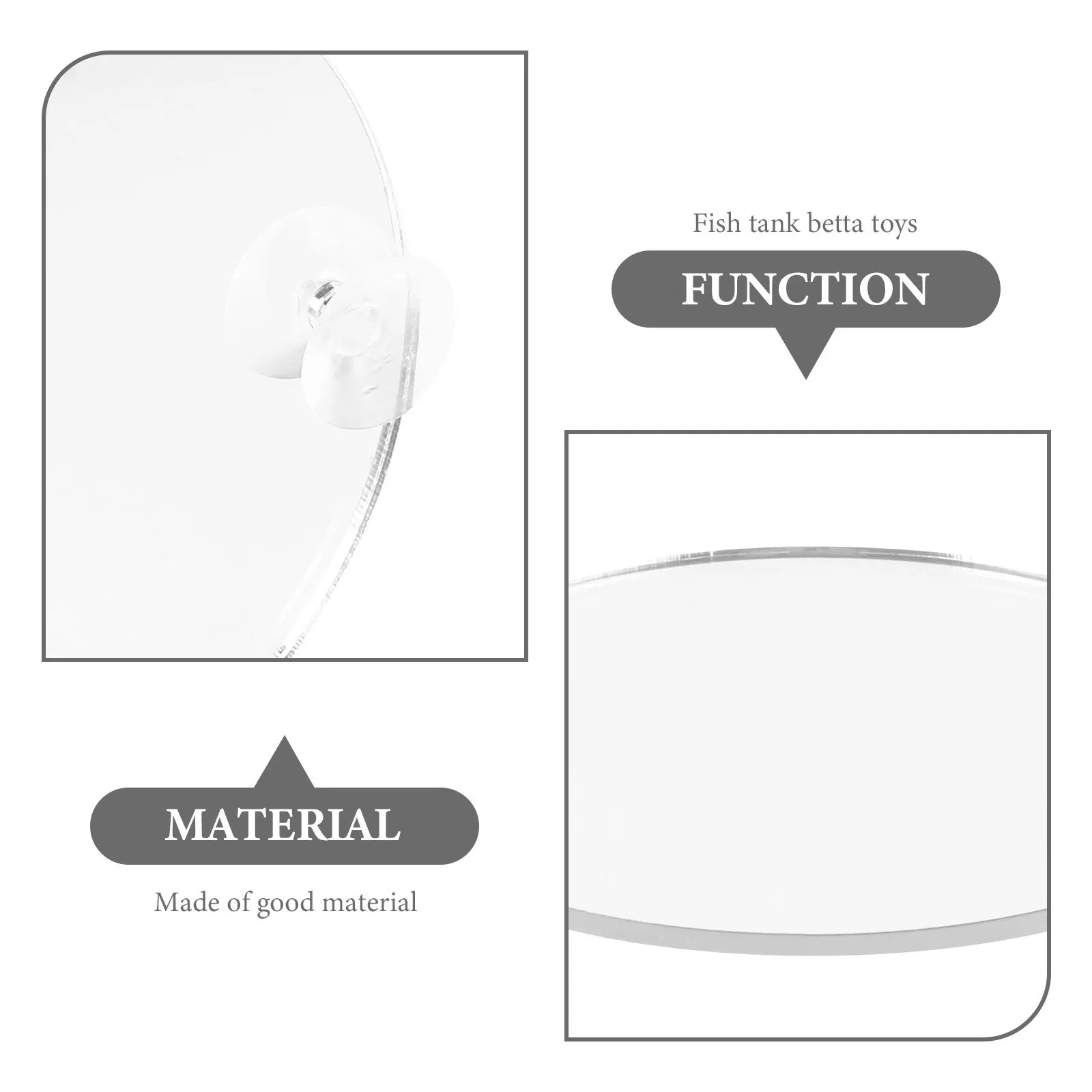 

For Acrylic Suction Fish Mirror Cup Aquarium Tank Supplies Decoration Betta Training Tank Betta Fish Decor