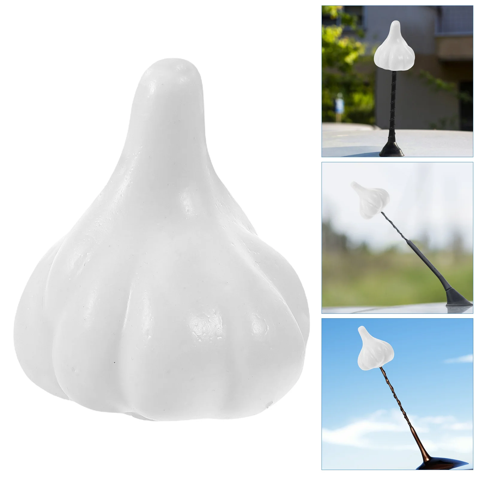 

Car Antenna Decoration Garlic Shaped Vehicle Ornament Auto Simulation Vegetable Accessory For Suv Truck Car