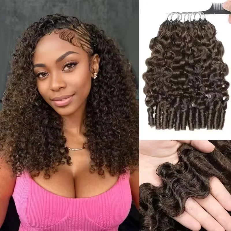 Burmese Curly Crochet Human Hair Feather Crochet Human Hair Bundles 30 Inch For Women Pre Separated Feather Crochet Human Hair