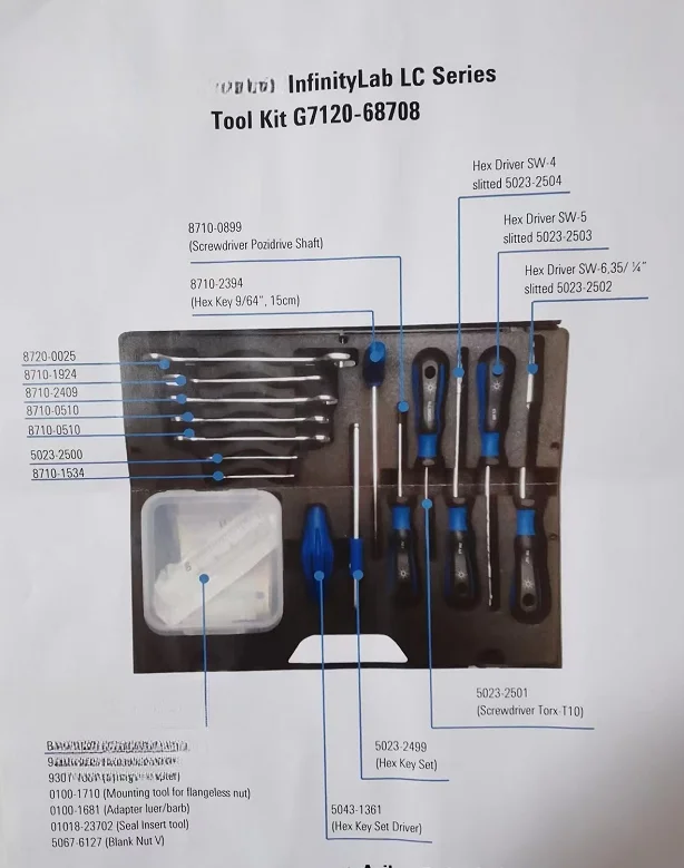 

For Agilent G7120-68708 Liquid Phase System Tool Kit Brand New