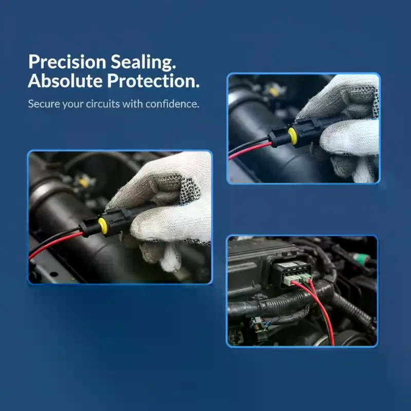 2 Pin Waterproof Automotive Electrical Connectors Reinforced Nylon Shell Stable for Car Motorcycle Wiring Repair