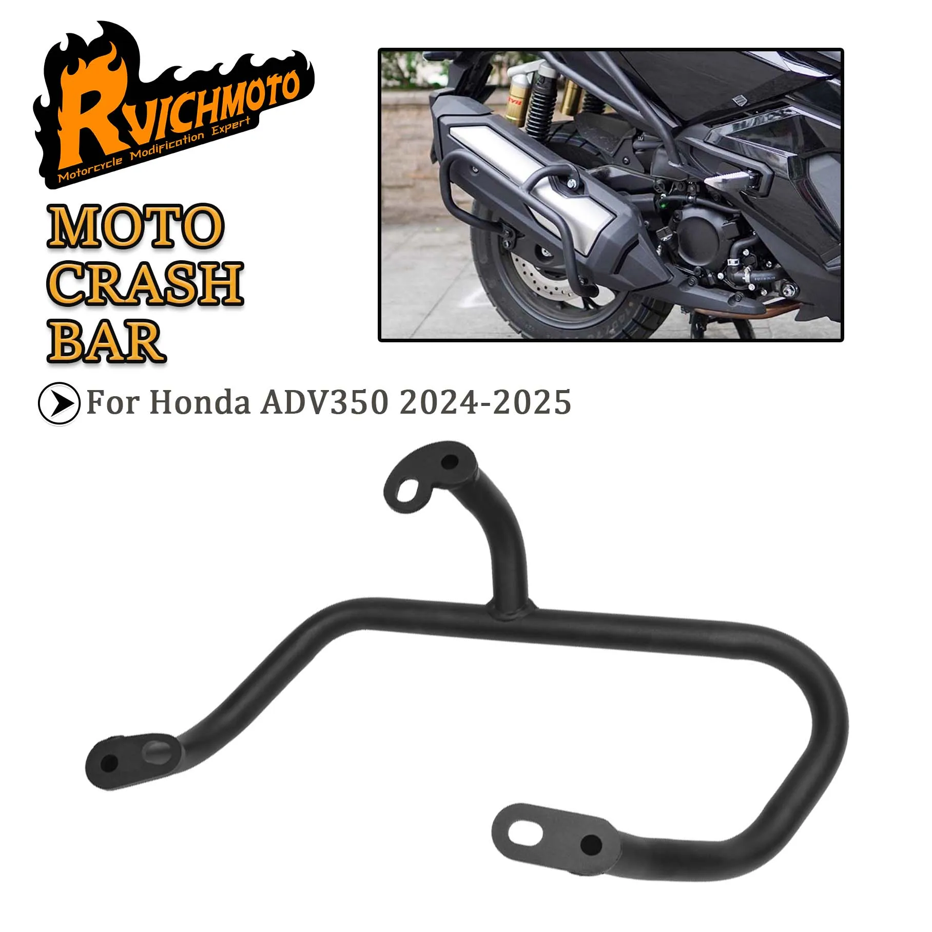 

ADV 350 Motorcycle Exhaust Pipe Guard Crash Barrier Bar For Honda ADV350 2024 2025 Bumper Muffler Protector Falling Protection