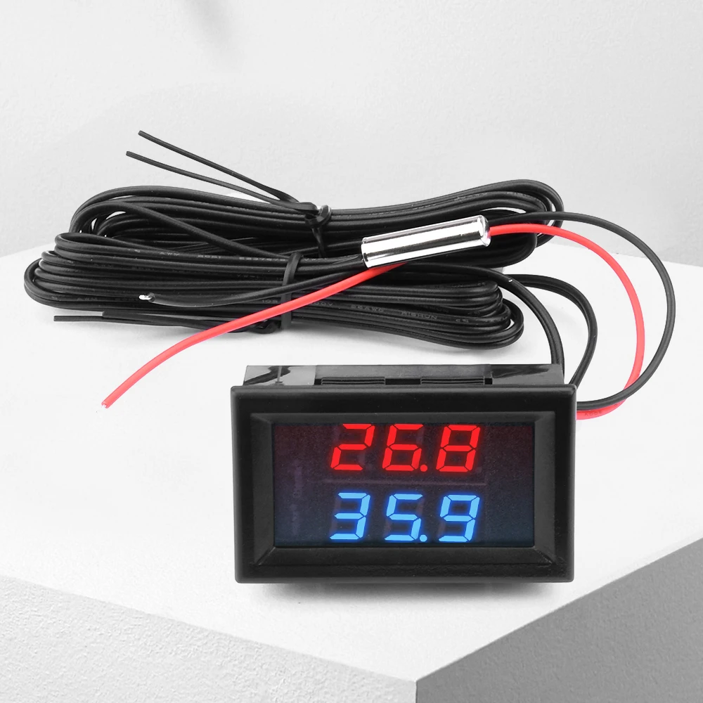 Termômetro impermeável LED Digital Display, alta precisão, NTC, sonda de metal para mercado, congelador, aquecedor de água, sensor de temperatura