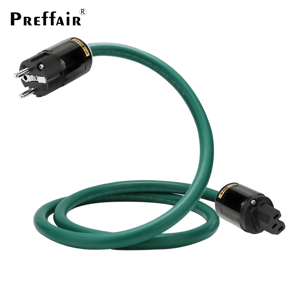 PREFFAIR High-Fidelity Audio Power Cable: 16mm PVC Insulated, Pure Copper & Silver Plated Conductors, EU/US Plug Options
