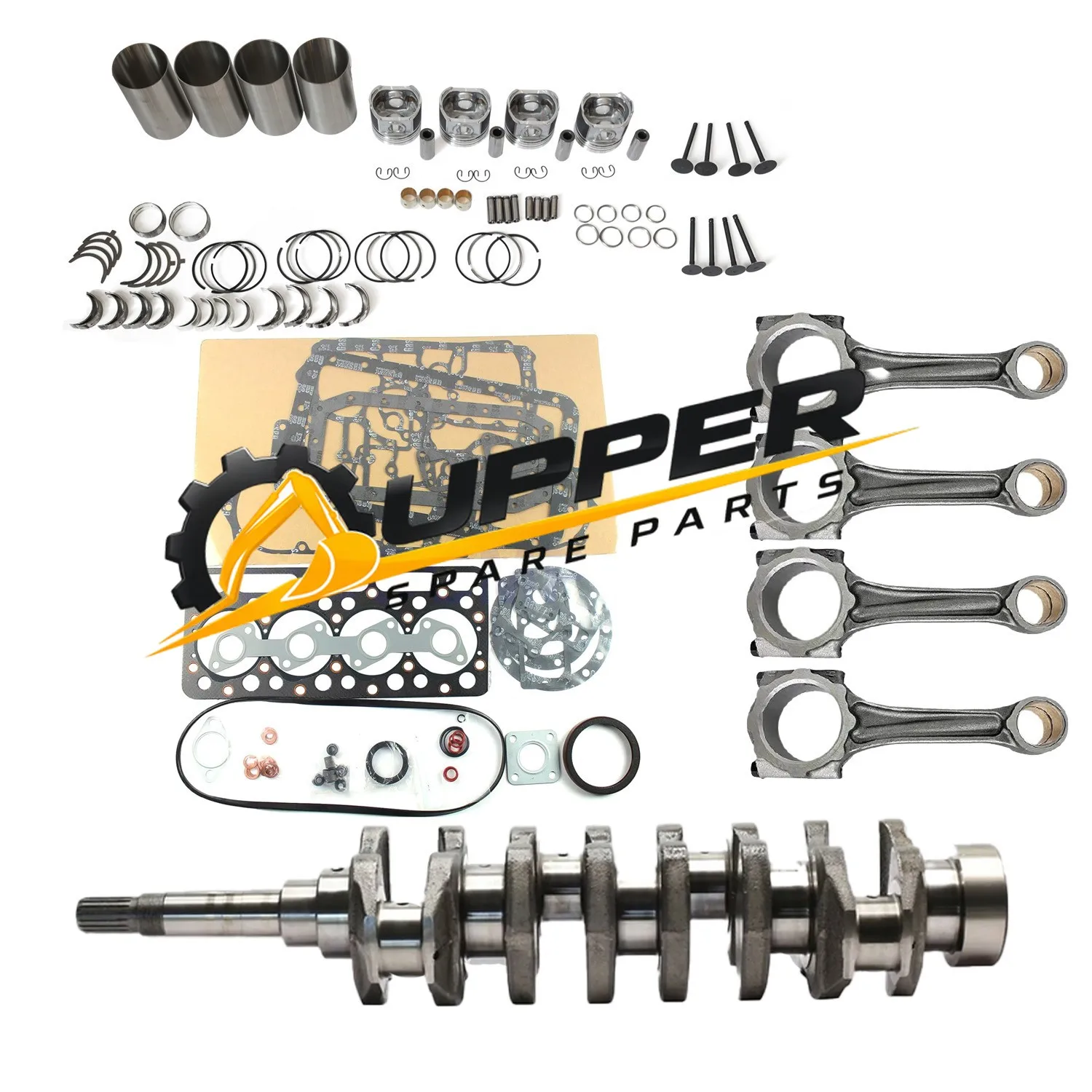 Overhaul Rebuild Kit + Connecting Rod + Crankshaft Fits For Kubota V1902 Engine