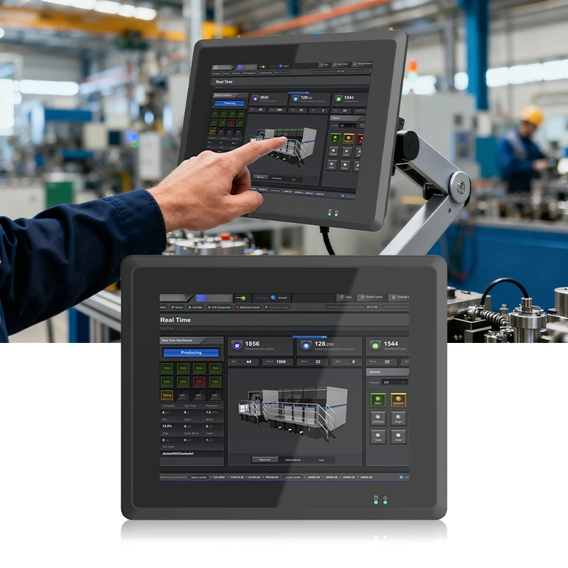 Touch Screen Panel Industrial Pc Computer 10.4 12.1 15 17 19 Inch LCD Panel PC Wall Mount Windows Android Industrial Panel Pc