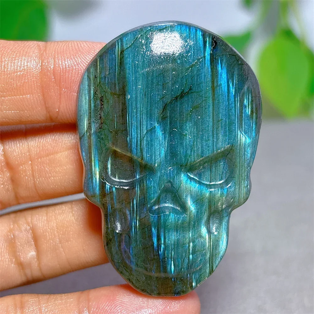 Labradorite Skull Crystal Natural Stone Quartz Minerals Home Decoritems Reiki Gifts Energy Healing Luck Love