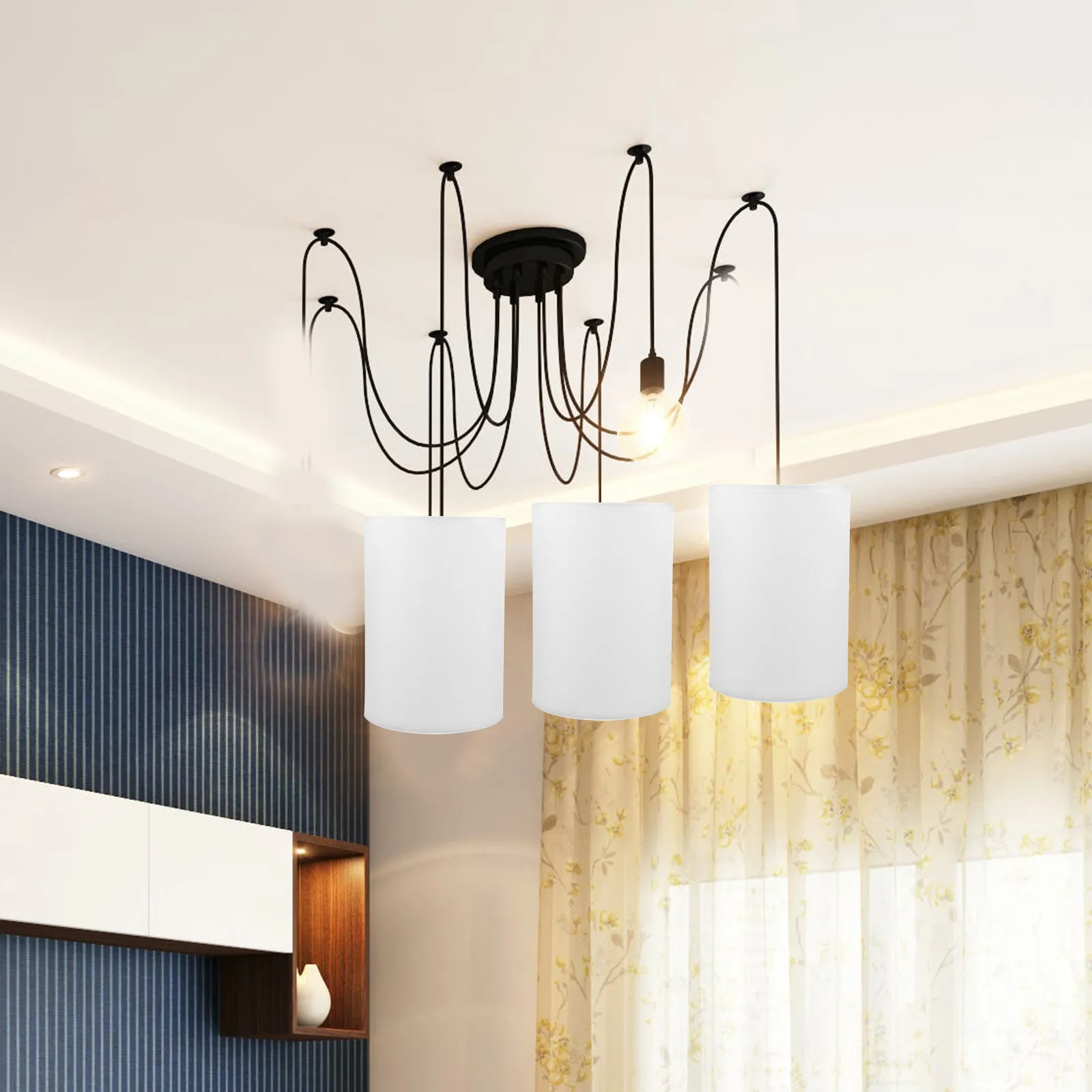 

Round Lampshade Linen Iron Protective Eye Comfort for Table Floor Lamp Bedroom Living Room Office Decorative Lamp Cover
