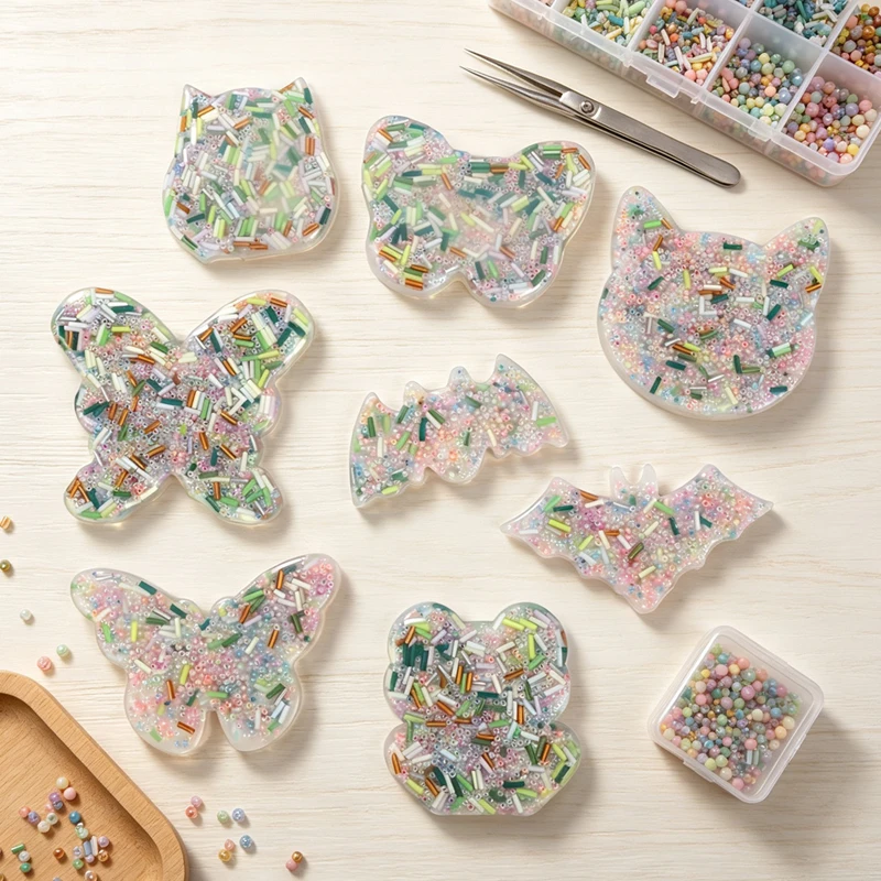 Animal Skin Picking Fidget Toys Cat Butterfly Picking Pad Decompression Toy for Dermatillomania ADHD OCD Style I Green