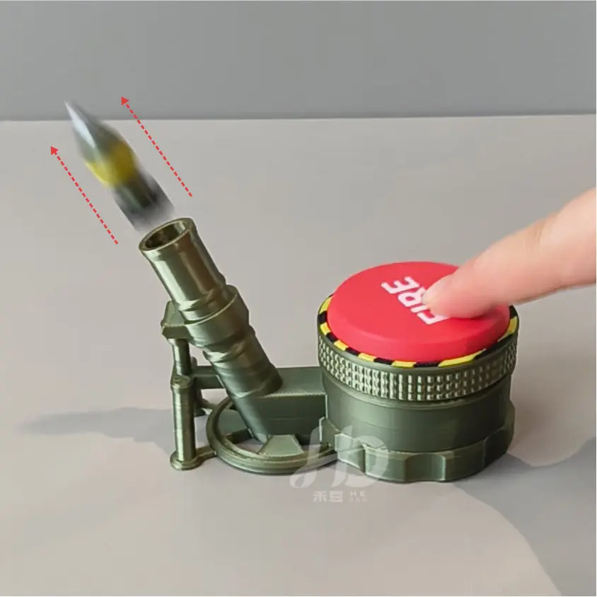 Hedou Mini Mortar Launcher 3d Printed Press Launch Stress Relief Toy Creative Viral Trending Desktop Decorative Ornament