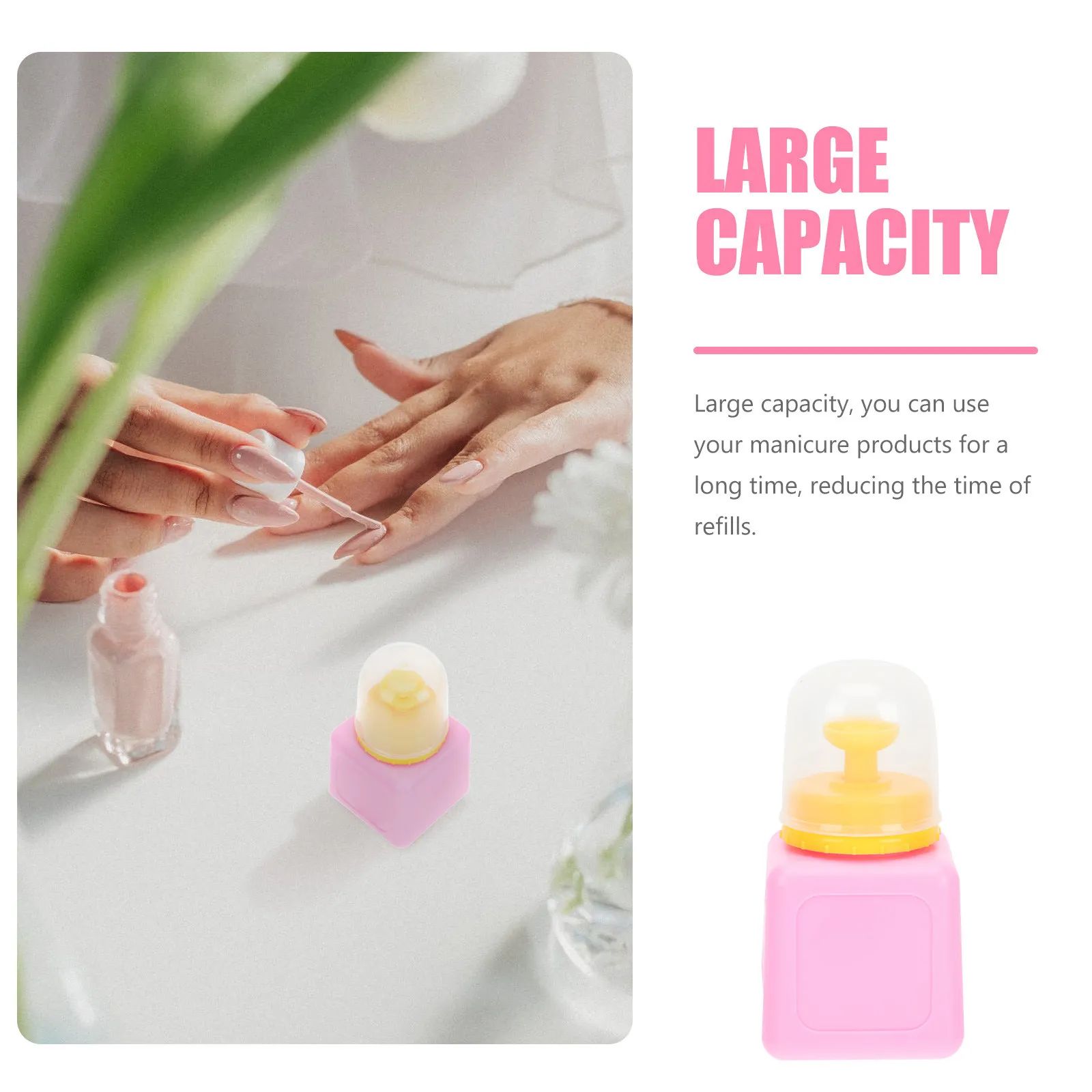 1Pcs Nail Polish Remover Press Bottle Japanese Style Large Capacity Refillable Plastic Manicure Bottle Portable Travel Liquid view 4