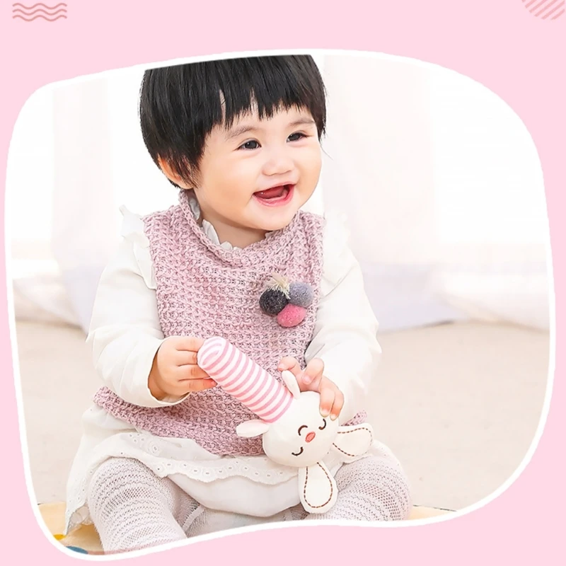 만화 동물 견면 벨벳 딸랑이 아이 장난감 동물 견면 벨벳 장난감 채워진 휴대용 Teether