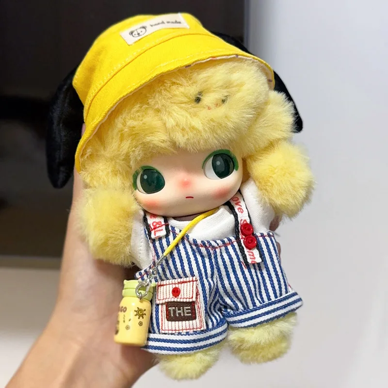 

Azure Holiday Labubu Clothes Set 17cm 1st-3rd Gen Fisherman Hat Overalls Boots Glasses Nautical Hanging Costume