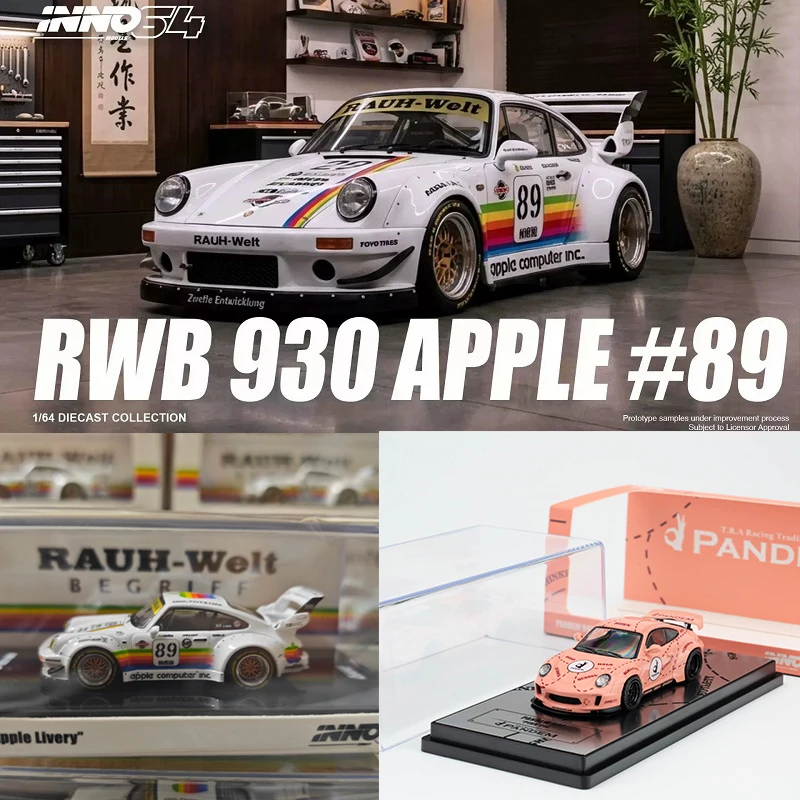 INNO 1:64 PANDEM 997 PINK PIG / MX5 ND Miata ROCKET BUNNY / RWB 930 #89 Apple Diecast Model Car