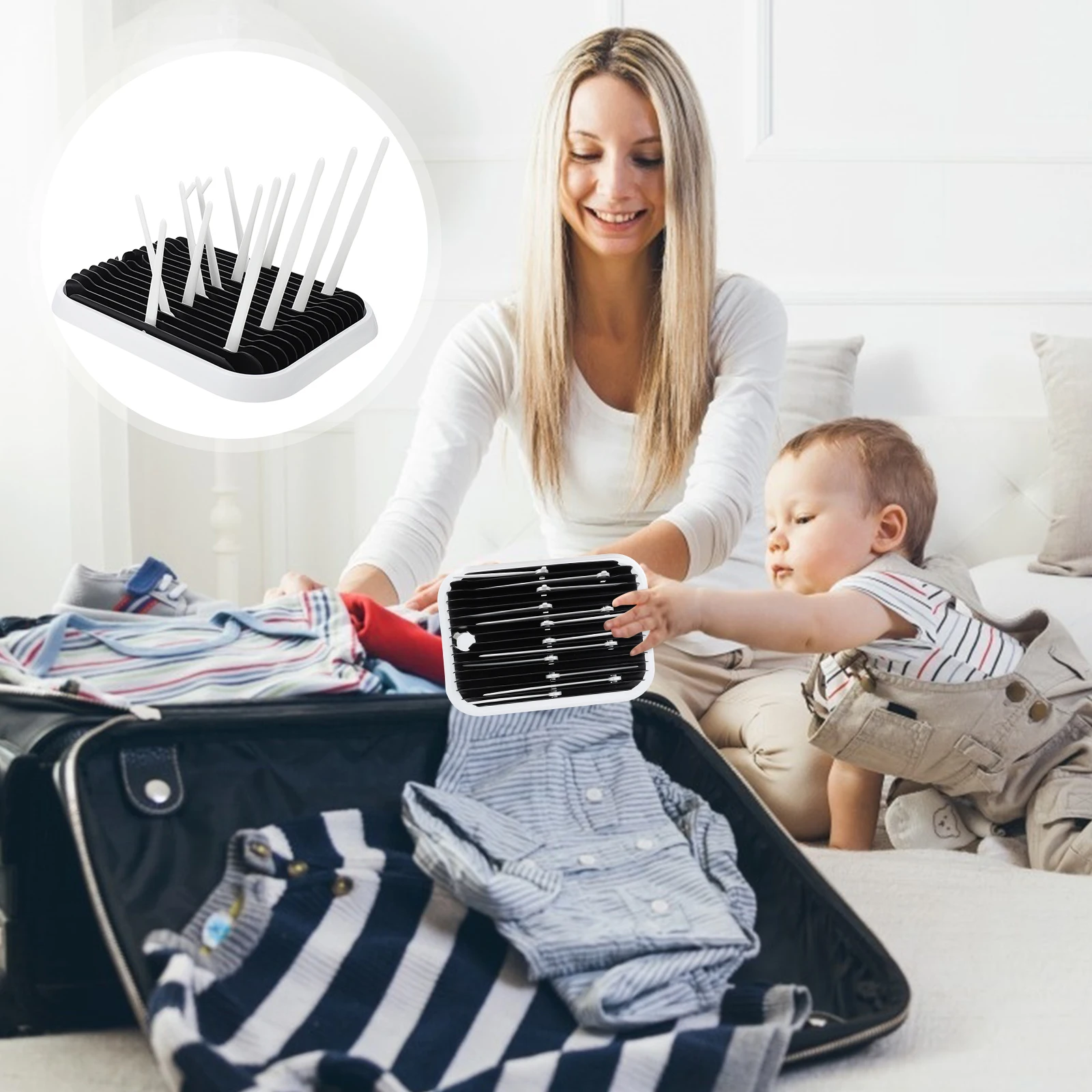 

Baby Bottle Rack Foldable Feeding Holder Draining Storage St Cup Storage Tray Breathing Design Travel