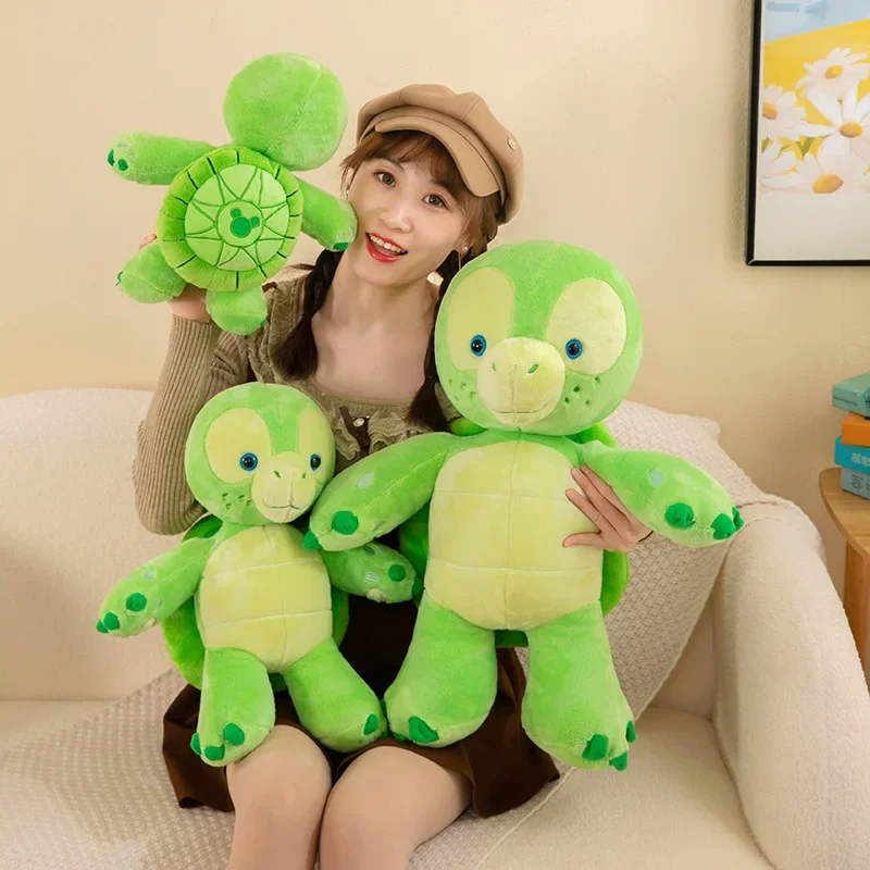 Hot Big Size Disney Bear Duffy and Friend Tortoise OluMel Stuffed Plush Toys Soft Kawaii Sea Turtle Doll Sofa Animal Pillow Gift