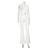 Women Fashion Sexy Short Sleeves Suit Casual Sheath Hollow Out 2 Pieces (Tops+Long Pant) Matching Sets Female Street Tracksuit - Image 6