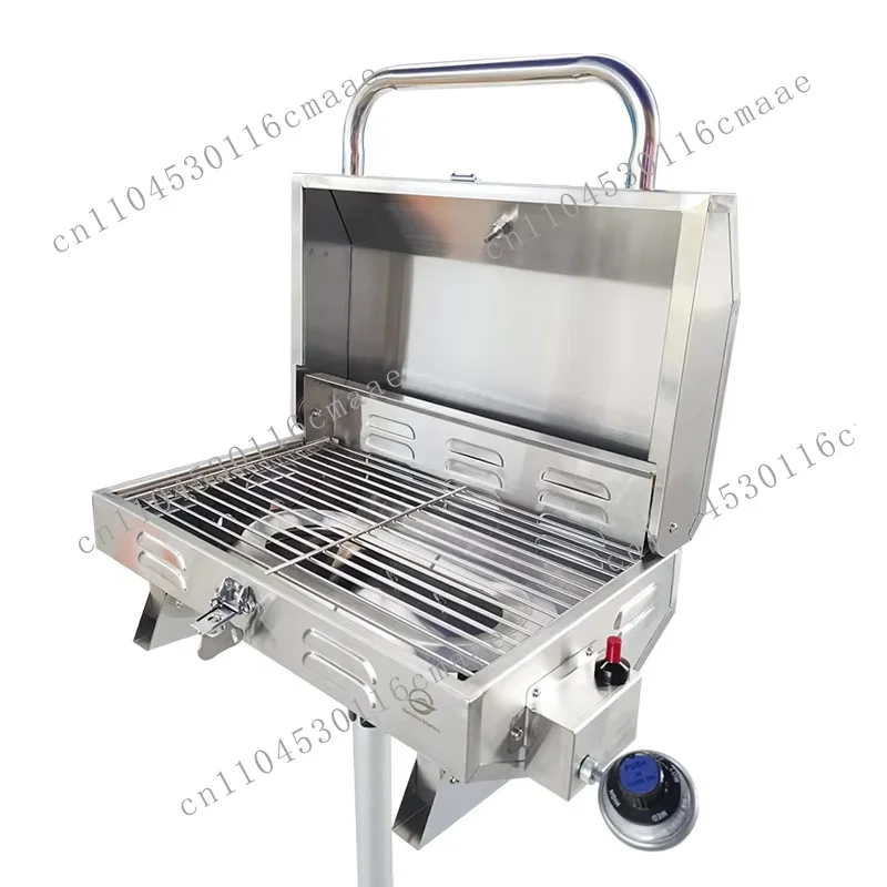 Genuine Marine Boat Parts RV Outdoor Adjustable Stainless Steel Large Gas and Charcoal Grill Combo BBQ Barbecue Grill