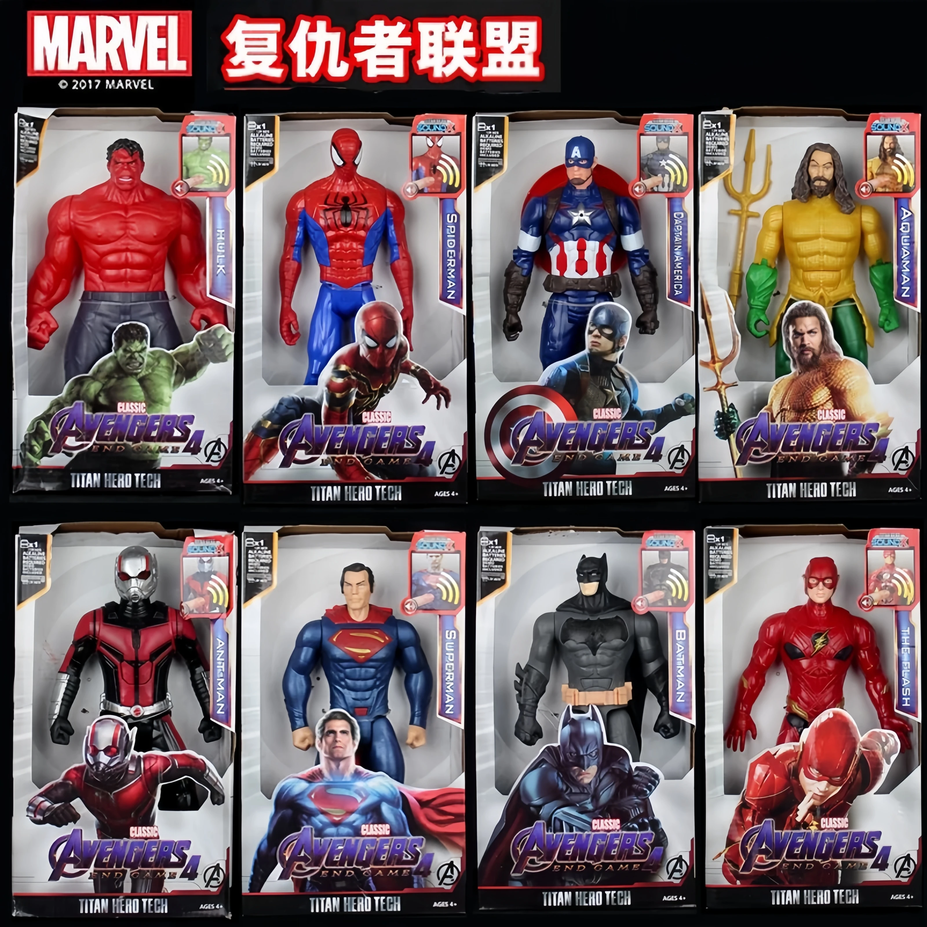 30cm Marvel Avengers Toy Thanos Hulk Spiderman Iron Man Captain America Thor Black Panther With Sound And Light Action Toy Gifts