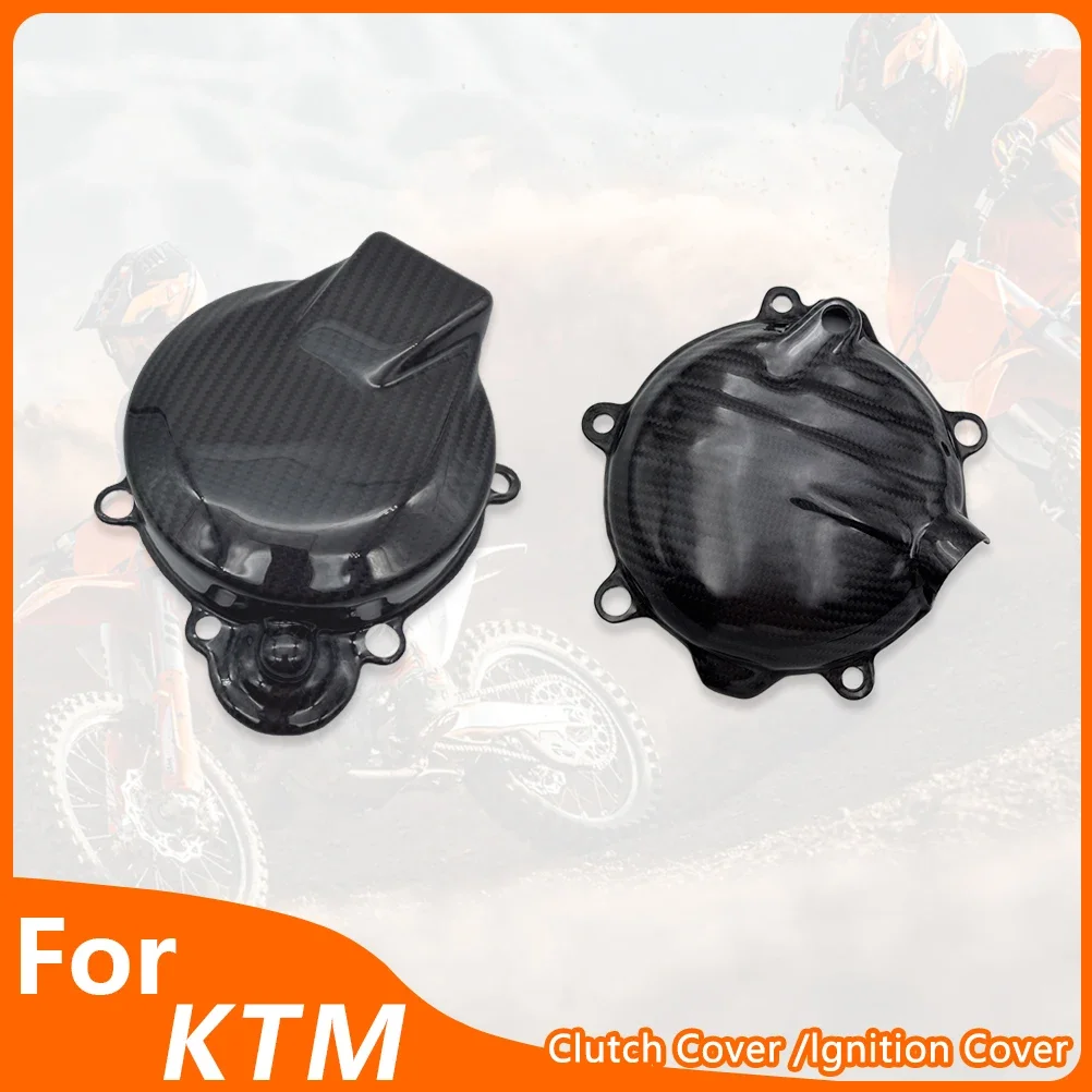 OTOM 2024 Motorcycle Ignition Cover Motor Stator Guard Protector Crankcase Carbon Fiber Lid For KTM EXC XCW TE 150 Accessories