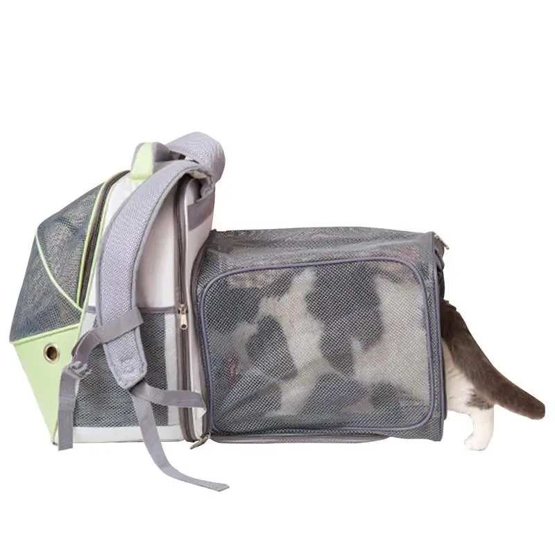 

Expandable Cat Backpack Mesh Pet Backpack Collision Color Ventilated Foldable Puppy Backpack Carrier For Travel Hiking Walking