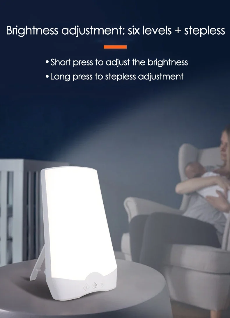 SAD LED Phototherapy Light Bionic-Daylight Affective Disorder Lamp Relief Listless Fatigued Therapy Night Light Stepless Dimming