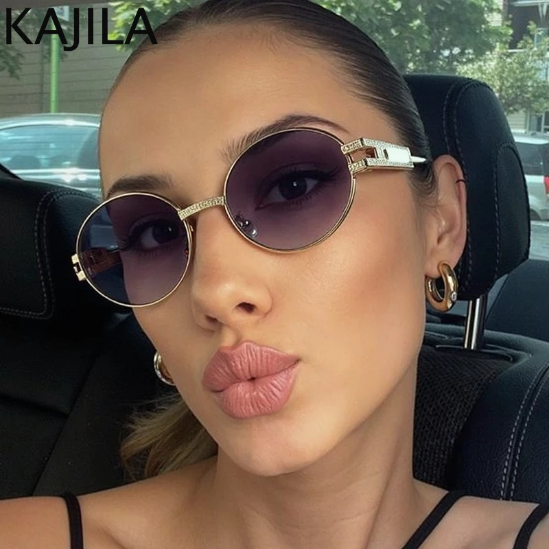 

Y2K Punk Vintage Oval Sunglasses Women 2025 Luxury Brand Retro Metal Frame Outdoor Driving Sun Glasses Trendy Shades For Ladies