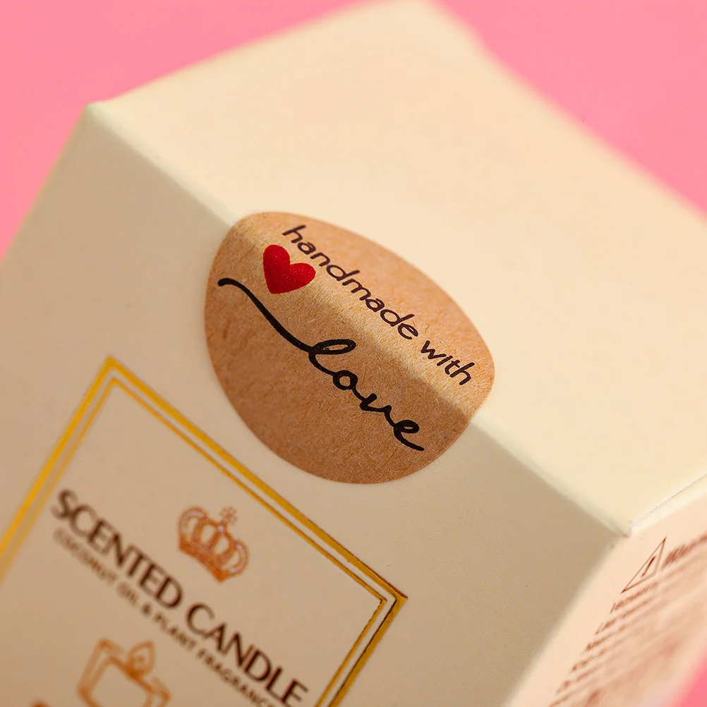 

500Pcs Kraft Paper Thank You Stickers Festive Theme DIY Art Decals for Parcels Cards Balloons Bookmarks Scrapbooks Gift Wraps