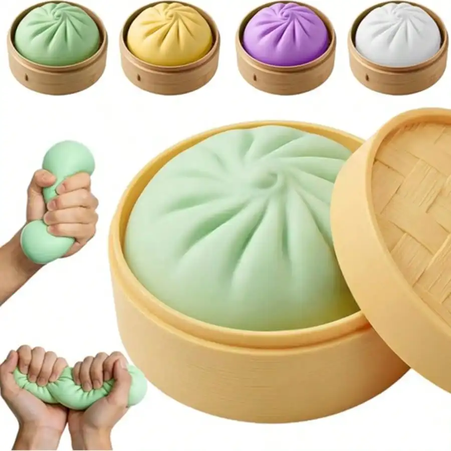 Caja misteriosa de dumplings blandos, pelota antiestrés de dumplings, adecuada para adultos, juguete sensorial para aliviar el estrés y la ansiedad, dumplings blandos divertidos y locos, regalo ideal para niños, niñas y adolescentes