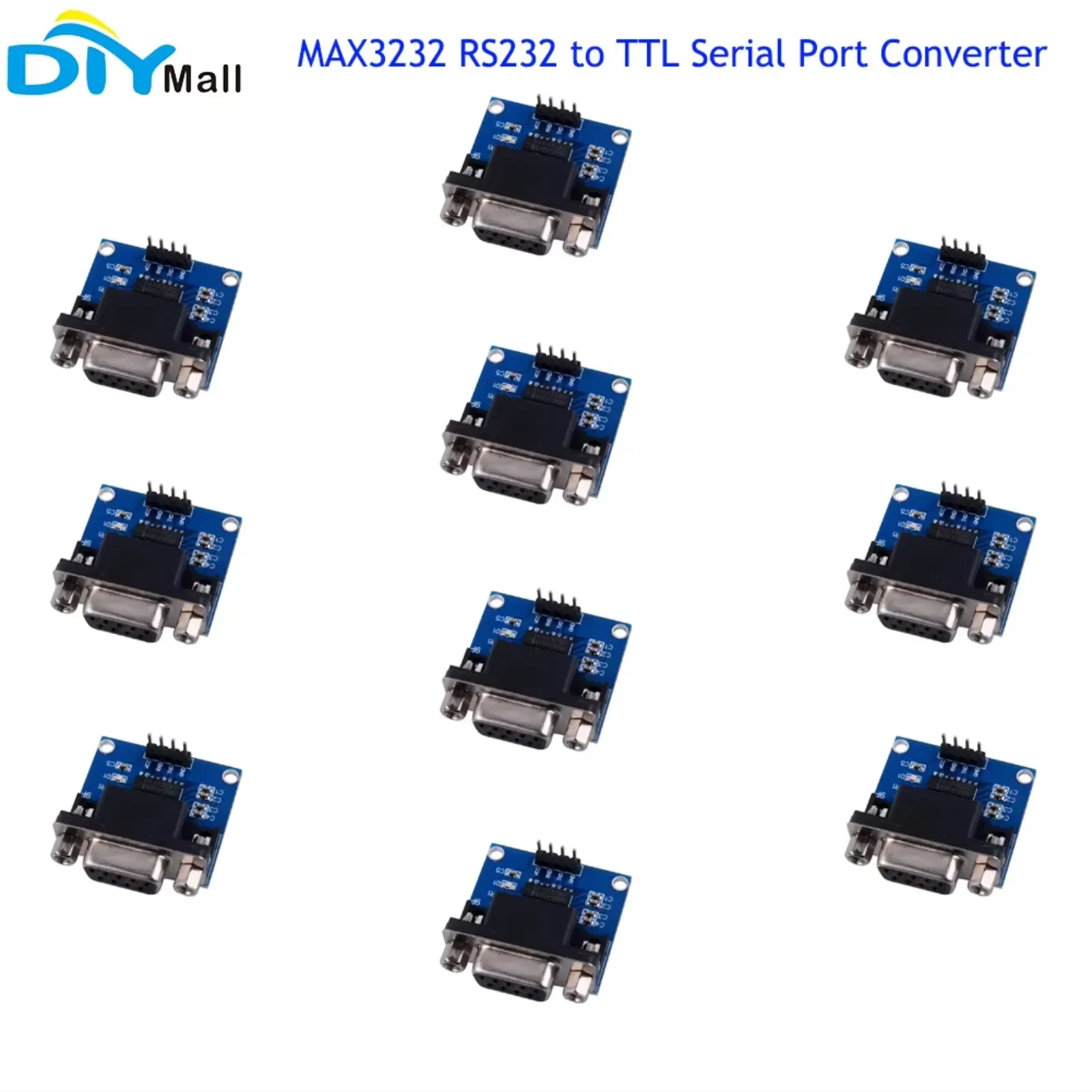 

10 шт. MAX3232 RS232 в TTL модуль преобразователя последовательного порта DB9 разъем для STC STM32 NXP
