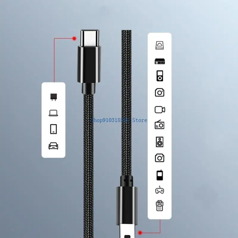 Type-C to Mini USB Power Supply Cord Support Quick for Driving Recorders