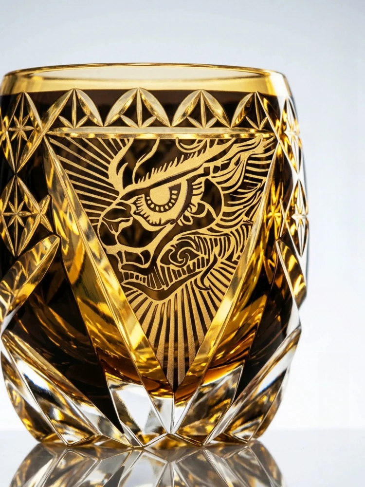 Firmament Dragon Crystal Whiskey Glasses Amber Majestic Totem Edo Kiriko Wine Glass Best Whisky Rock Cup For Men Dropshipping