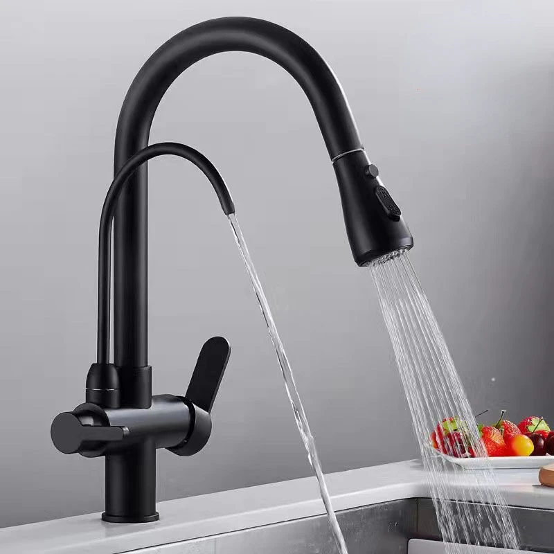 

Purified Kitchen Faucet 360 Degree Rotation Hot Cold Water Deck Chrome Filter Sinks Mixer Tap with Tap for Drinking Water