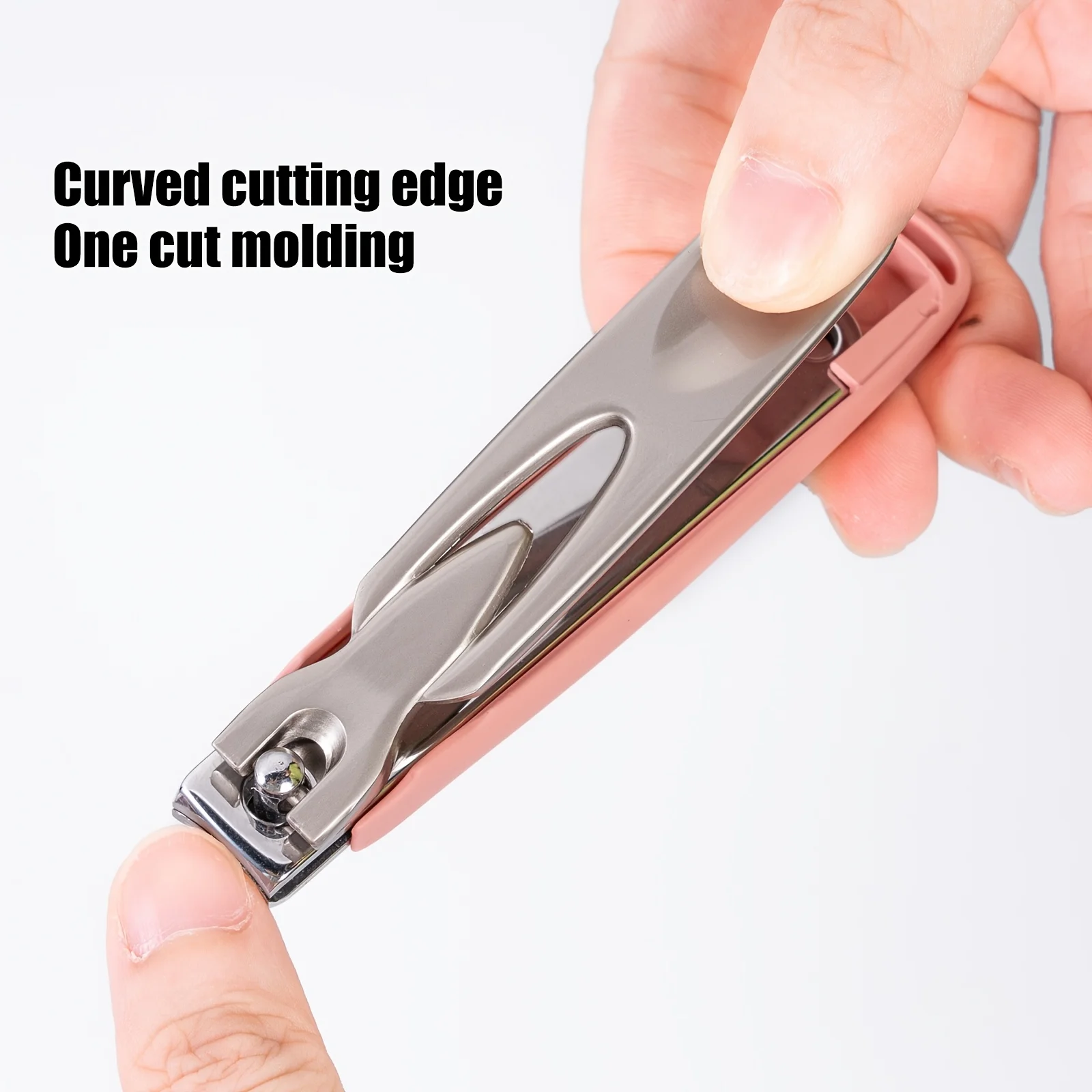 Stainless Steel Anti-Scatter Nail Clipper for Home Manicure and Pedicure, with Built-in Nail File and Clippings Catcher Design